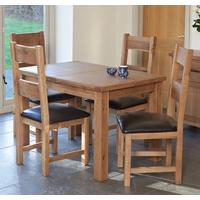 Furniture Link Hampshire Oak Dining Set - 120cm Extending with 4 Padded Seat Chairs
