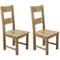 Furniture Link Hampshire Oak Dining Chair - Solid Seat (Pair)