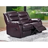 Furniture Link Marco Blackberry Leather 2 Seater Electric Recliner Sofa