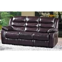 Furniture Link Marco Blackberry Leather 3 Seater Recliner Sofa