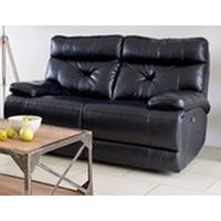 Furniture Link Memphis Black Leather 2 Seater Recliner Sofa