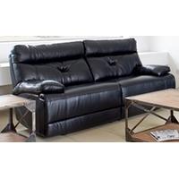 Furniture Link Memphis Black Leather 3 Seater Recliner Sofa