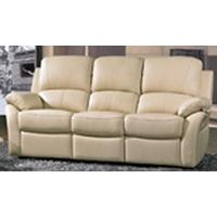 furniture link roma cream leather 3 seater fixed sofa