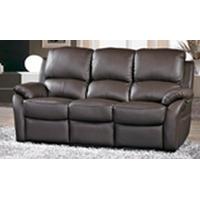 Furniture Link Roma Brown Leather 3 Seater Fixed Sofa