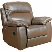 furniture link aston brown leather fixed armchair