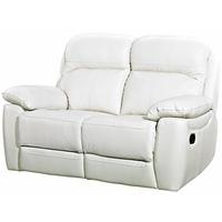 Furniture Link Aston Ivory Leather 2 Seater Fixed Sofa