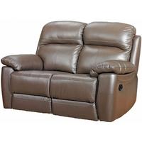 furniture link aston brown leather 2 seater fixed sofa