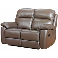 furniture link aston brown leather 2 seater recliner sofa