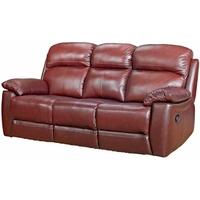 Furniture Link Aston Chestnut Leather 3 Seater Fixed Sofa