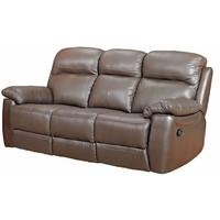 Furniture Link Aston Brown Leather 3 Seater Fixed Sofa