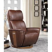 furniture link voss brown leather electric recliner chair