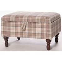 Furniture Link Shetland Latte Fabric Storage Footstool