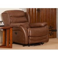 Furniture Link Elano Tan Leather Electric Lift and Manual Recliner Armchair