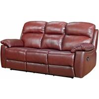 furniture link aston chestnut leather 3 seater recliner sofa