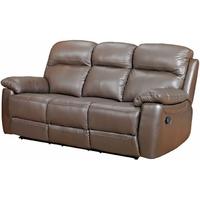 Furniture Link Aston Brown Leather 3 Seater Recliner Sofa