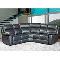 Furniture Link Aston Black Leather Recliner Corner Group