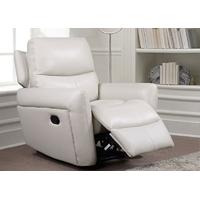 Furniture Link Avalon Chalk Leather Recliner Armchair