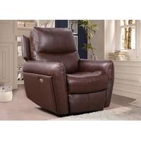 Furniture Link Avalon Brown Leather Electric Recliner Armchair