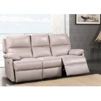 furniture link avalon chalk leather 3 seater electric recliner sofa