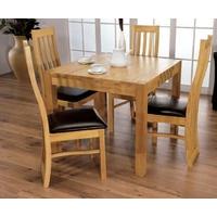 Furniture Link Eve Natural Oak Dining Set - Square with 4 Chairs