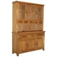 Furniture Link Hampshire Oak Display Unit - Large 5 Doors 8 Drawers