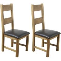 furniture link hampshire oak dining chair padded seat pair