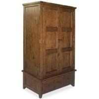 Furniture Link Wellington Chestnut Reclaimed Pine Wardrobe - 2 Door