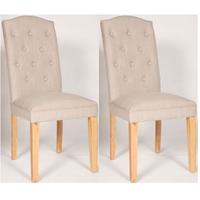 furniture link hudson linen dining chair pair