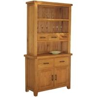 furniture link hampshire oak display unit small 2 doors 5 drawers