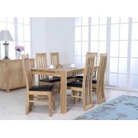 Furniture Link Eve Natural Oak Dining Set - 160cm with 6 Chairs