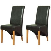 furniture link corban oak dining chair brown pair