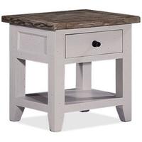 furniture link wellington cotton white reclaimed pine end table