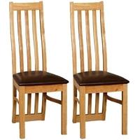 Furniture Link Eve Natural Oak Dining Chair (Pair)