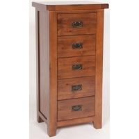 furniture link ashley pine chest of drawer 5 drawer slim