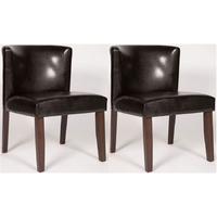 furniture link nevada walnut dining chair pair