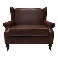 fulham double wing chair brown