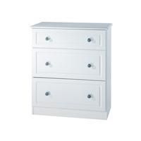 furniture express pembroke 3 drawer deep chest white assembled drawer  ...