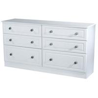 Furniture Express Pembroke 6 Drawer Midi Chest White 6 Drawer Chest Drawer Chest