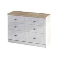 Furniture Express Vienna 6 Drawer Midi Chest Bordeaux Oak with Kaschmir Ash 6 Drawer Chest Drawer Chest