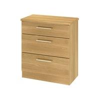 Furniture Express Sherwood 3 Drawer Deep Chest Modern Oak Assembled Drawer Chest