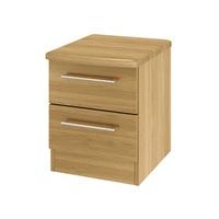 Furniture Express Sherwood 2 Drawer Locker Modern Oak Assembled Bedside Chest