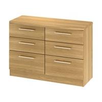 Furniture Express Sherwood 6 Drawer Midi Chest Modern Oak Assembled Drawer Chest