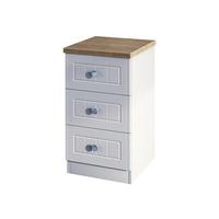 Furniture Express Vienna 3 Drawer Locker Bordeaux Oak with Kaschmir Ash Assembled Bedside Chest