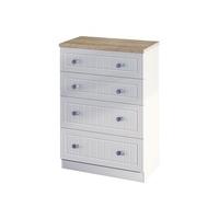 Furniture Express Vienna 4 Drawer Deep Chest Bordeaux Oak with Kaschmir Ash 4 Drawer Chest Drawer Chest