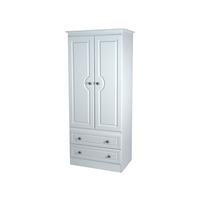 furniture express pembroke tall 2ft6in 2 drawer robe white 2 door 2 dr ...