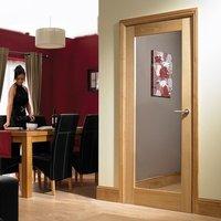 Full Pane White Oak Door with Glass Options