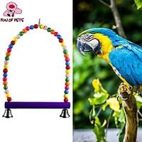 FUN OF PETS Colorful Wooden Swing Toys Cage Hanging for Birds(Random Color)