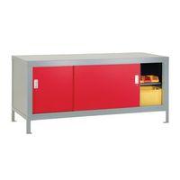 full area sliding door cabinet red