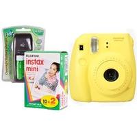 fuji instax mini 8 yellow instant camera kit inc 2x 10 pack fim charge ...