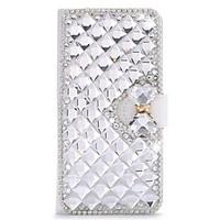 Full Body Rhinestone / with Stand / Flip Solid Color PU Leather Hard Case Cover For HuaweiHuawei P8 / Huawei P8 Lite / Huawei P7 / Huawei
